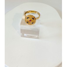 Δαχτυλίδι Χρυσό Γυναικείο 18K με Πολύτιμες Πέτρες (Ζαφείρια και Ρουμπίνι) (RI536)